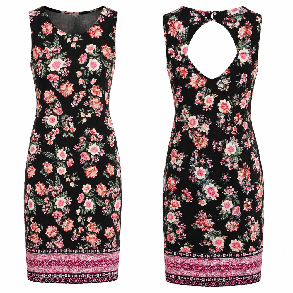 Floral Midi Dress Dark Fairy Romantic Soft Goth Cottagecore Coquette 90s Size M